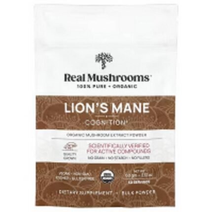 Immune System Support-Real Mushrooms Lion's Mane, Organic Mushroom Extract Powder,