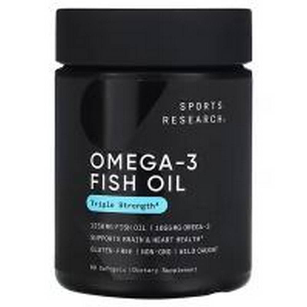 sports research omega 3 fish oil triple strength 60 sports research aceite de pescado omega 3 triple potencia 60 Cardiovascular support-Sports Research Omega-3 Fish Oil.