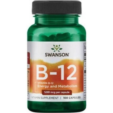 Supports normal energy levels — Swanson Vitamin B-12 Cyanocobalamin 500 mcg,