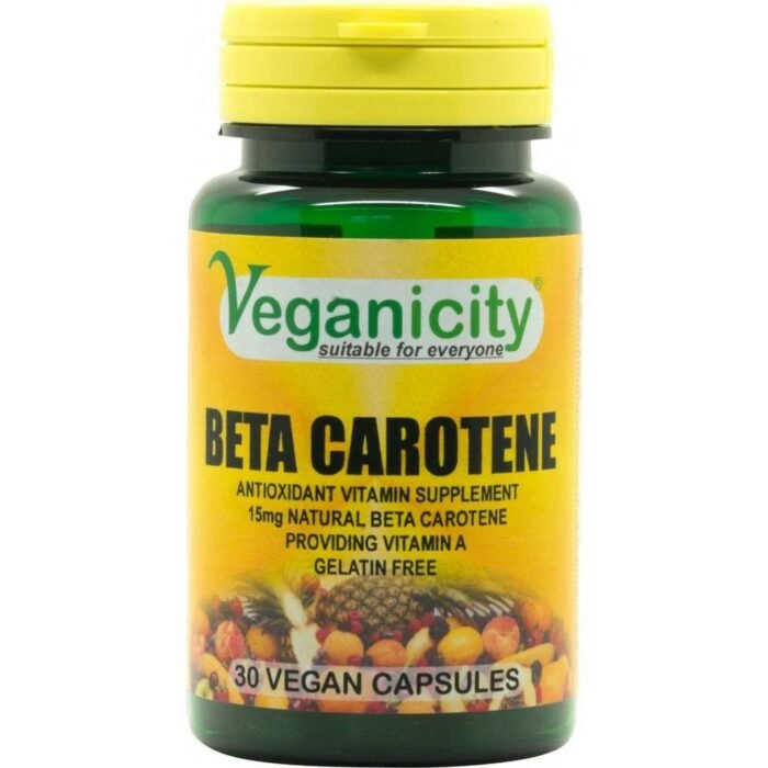 Supports healthy skin and natural tanning — Veganicity Beta Carotene 15 mg,