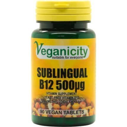 Supports normal energy levels — Veganicity Vitamin B12 500 µg Methylcobalamin,
