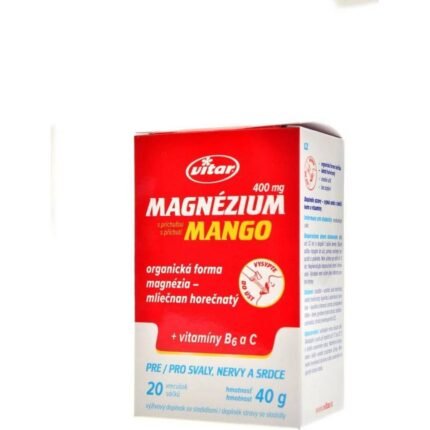 Supports healthy muscle and nerve function — Vitar Magnesium 400 mg + Vitamin B6 + Vitamin C with mango flavor,