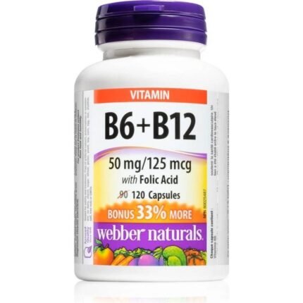 Supports cardiovascular health by reducing homocysteine levels — Webber Naturals B6 + B12 with Folic Acid,