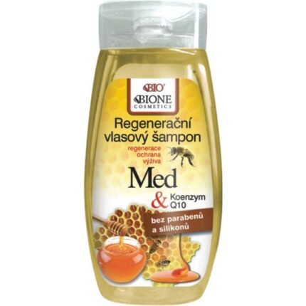 Dry and brittle hair - Bio Bione, Cosmetics Bio regenerating hair shampoo Honey + Coenzyme Q10 260 ml,