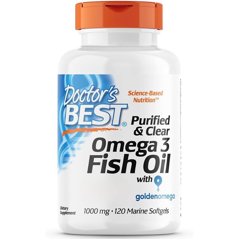 doctors best purified and clear omega 3 fish oil 1000mg120 Supports heart health — Doctor’s Best Purified & Clear Omega 3 Fish Oil 1000mg,