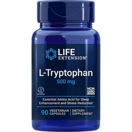 Supports natural serotonin production and mood balance — Life Extension L-Tryptophan 500 mg,