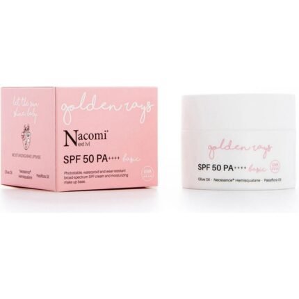 Risk of UV damage and photo‑aging - Nacomi, Next Level Basic Moisturizing Day Cream with SPF 50 50ml,