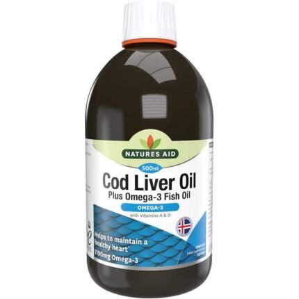 Supports heart health — Natures Aid Cod Liver Oil, 500ml,
