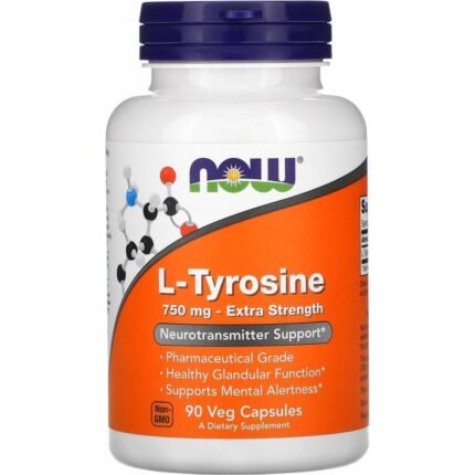 Supports neurotransmitter production — Now Foods L-Tyrosine Extra Strength 750mg,