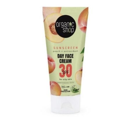 Excess oil and unwanted shine on the face-Organic Shop Oily Skin Sunscreen Day Face Cream SPF 30 (50ml)