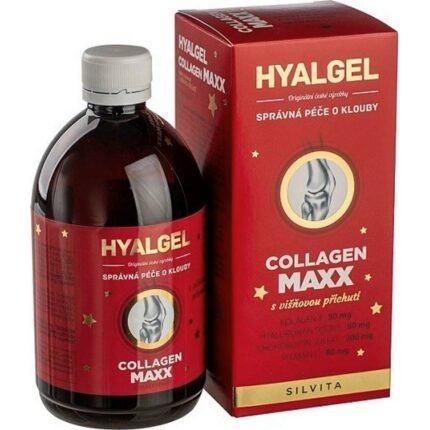 Supports skin hydration and elasticity — Silvita Hyalgel Collagen MAXX CHERRY, 500 ml,