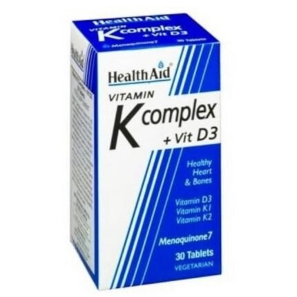 Support for healthy bones and teeth via optimized calcium absorption and mineralization — HealthAid Vitamin K Complex + Vitamin D3