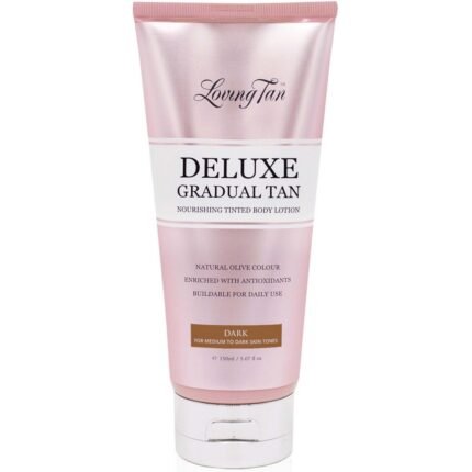 Pale or uneven skin tone,-Loving Tan, Deluxe Gradual Tan Dark Self Tanning Lotion, 150 ml,