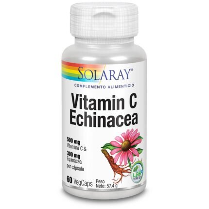 Support for immune system function and enhanced immune defence — Solaray Vitamin C 500 mg + Echinacea 300 mg
