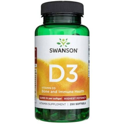 Support for bone and teeth health via improved calcium and phosphorus absorption — Swanson Vitamin D3 5,000 IU