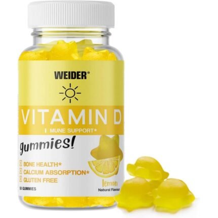 Support for bone and teeth health through improved calcium absorption and bone mineralization — Weider Vitamin D Gummies Lemon Flavor
