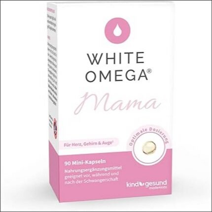 Premium Omega-3 Capsules - For Mum & Baby - 293 mg DHA and 173 mg EPA - Before, During & After Pregnancy - Safe & Fresh Omega-3 - Easy to Take - 90 Mini Capsules,White Omega