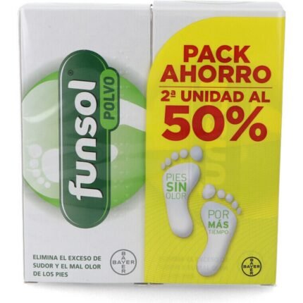 Excess moisture on feet,-Bayer Funsol Powder, 2 x 60 g,