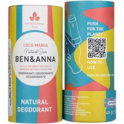 Persistent underarm odor and wetness without heavy chemicals,-Ben & Anna, deodorant in contact Coco mania, 40 g,