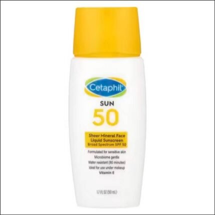 Sunburn and UV damage - Cetaphil, Pure Mineral Liquid Sunscreen for Face, SPF 50, 50 ml (1.7 fl oz)