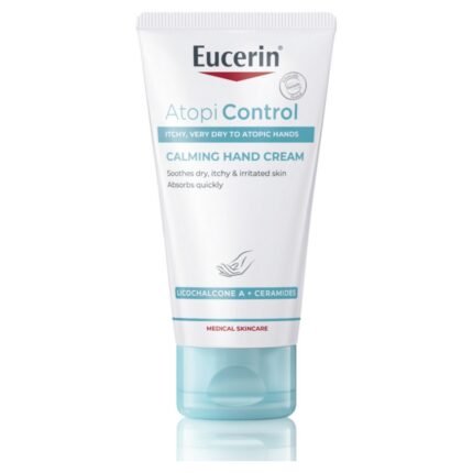 Dry and rough hands – EUCERIN, AtopiControl Hand Cream, 75 ml, Itching and irritation – EUCERIN, AtopiControl Hand Cream, 75 ml, Damaged skin barrier – EUCERIN, AtopiControl Hand Cream, 75 ml, Sensitive or atopic hand skin – EUCERIN, AtopiControl Hand Cream, 75 ml.