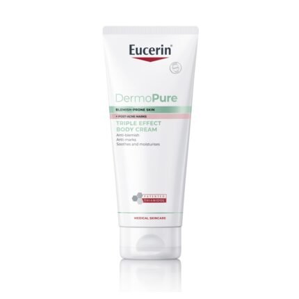 Body acne,-EUCERIN, DermoPure Body Cream, 200 ml, Rough body skin texture,-EUCERIN, DermoPure Body Cream, 200 ml, Clogged pores on the body,-EUCERIN, DermoPure Body Cream, 200 ml, Acne marks on back or chest,-EUCERIN, DermoPure Body Cream, 200 ml․