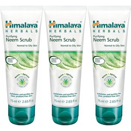 Clogged pores and blackheads,-Himalaya, Neem Cleansing Facial Scrub x3, 75 ml,