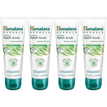 Clogged pores and impurities,-Himalaya, Neem Cleansing Facial Scrub x4, 75 ml,