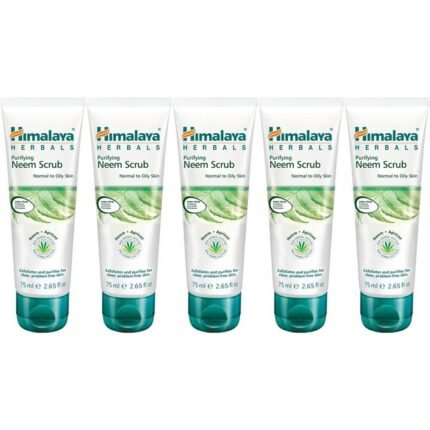 Clogged pores and excess oil,-Himalaya, Purifying Neem Scrub Facial Peeling With Neem x5, 75 ml,