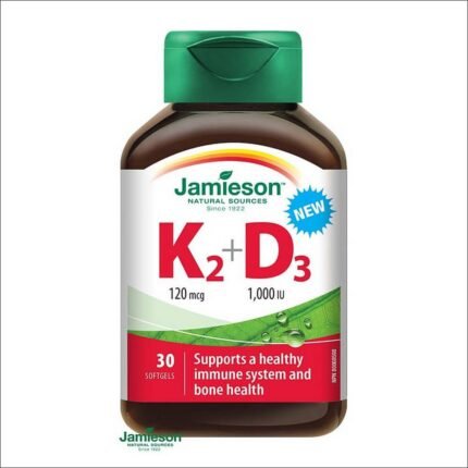 Vitamin K2 and D3 deficiency - Jamieson Vitamins K2 120 mcg and D3 1000 IU 30 capsules