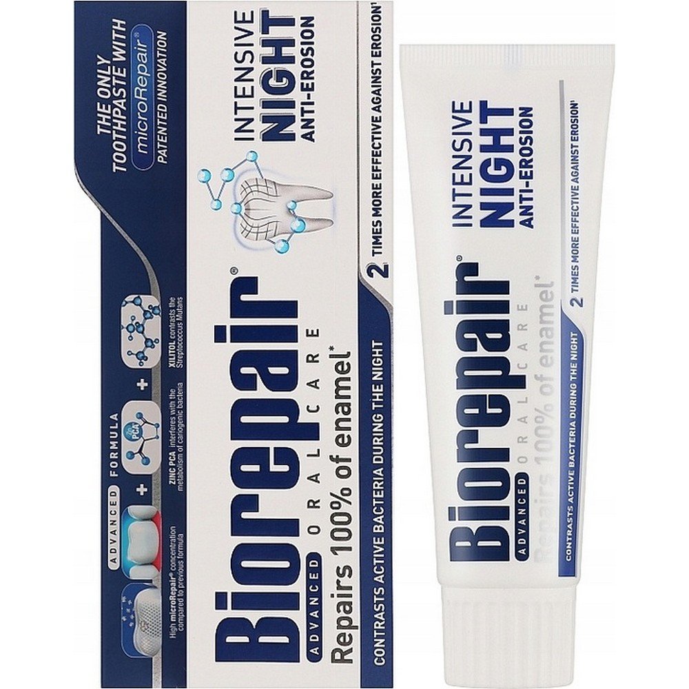 biorepair night intensive regenerating toothpaste 75 ml Weakened enamel needing overnight repair,-BioRepair, Night Intensive Regenerating Toothpaste, 75 ml,