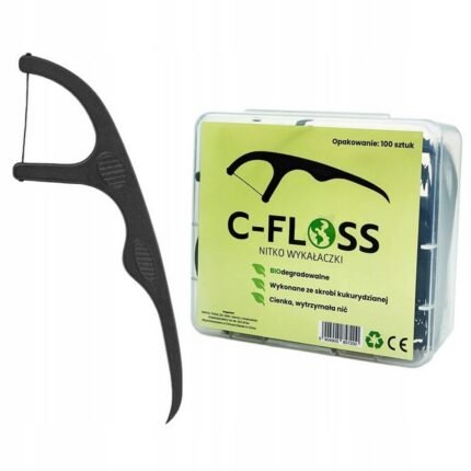 Inability to see plaque removal with standard floss, –C-FLOSS BLACK DENTAL FLOSS TOOTHPICKS, 100,