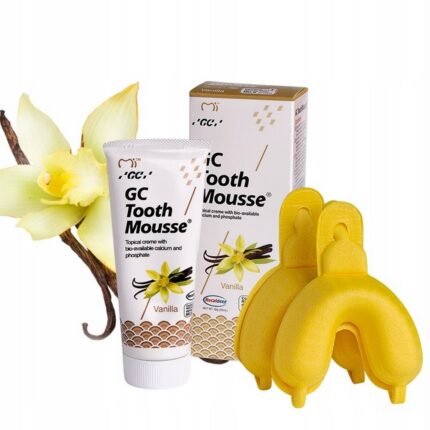 Weak and demineralized enamel,-GC, Vanilla Toothpaste Mousse + Applicator, 35 ml,