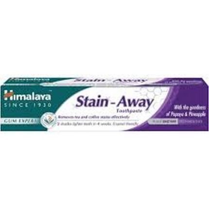 Stains from tea, coffee, or smoking,-Himalaya Stain-Away Anti-Stain Toothpaste, 75 ml,