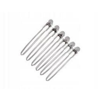 Hair slipping during professional or home styling,-Poniks, Metal Hairdressing Clips, 6 pcs, 12 cm BKL022,