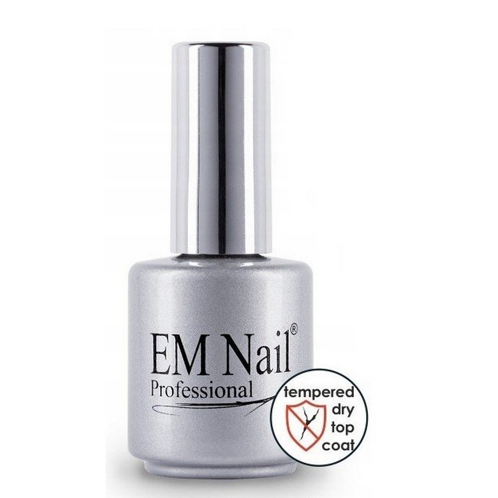 top hartowany em nail tempered dry top coat 15ml Slow drying time - EM Nail Tempered Dry Top Coat 15ml Tempered top coat