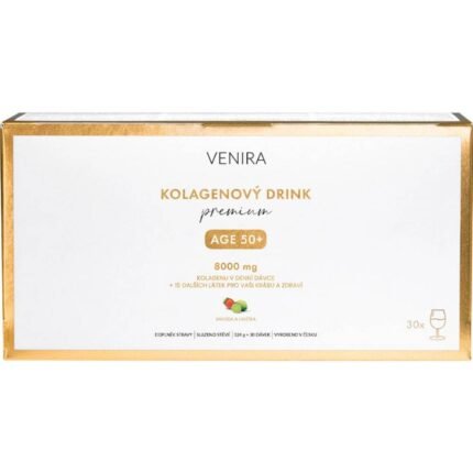 Supports daily nutrient intake — Venira Premium Collagen Drink Age 50+ Strawberry‑Lime,
